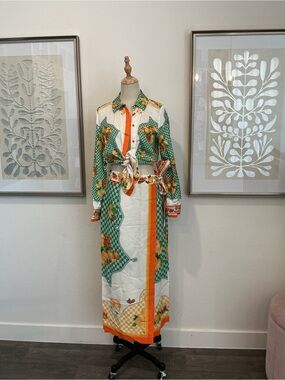 #159 ANTONIO MELANI Citrus Bliss Blouse and Skirt Set